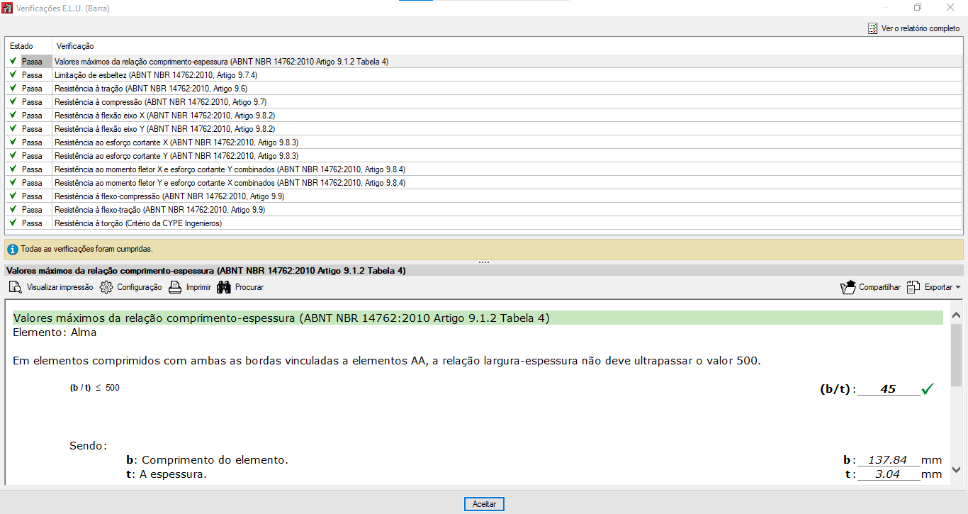 Verificações E.L.U.